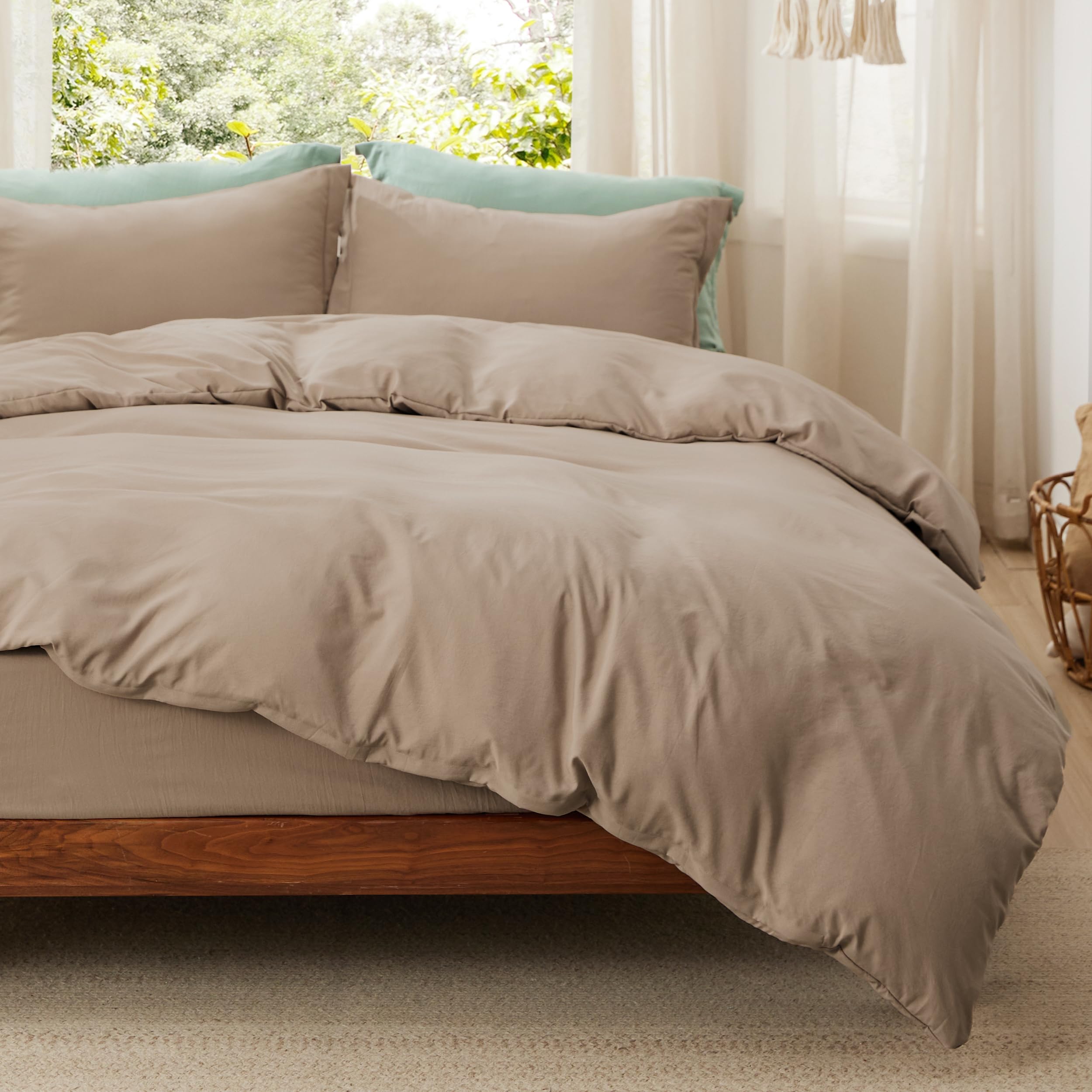 Bedsure White Duvet Cover King Size - 3 Pieces Prewashed Cotton-Like Polyester Extra Soft Bedding Set, Includes 1 Duvet Cover 104x90 Inches with Zipper Closure & 2 Pillow Shams, Comforter Not Included