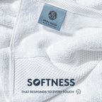 Luxury White Hand Towels - Soft 100% Turkish Cotton | Highly Absorbent Hotel spa Bathroom Towel Collection | 16x30 Inch | Set of 6
