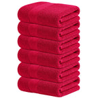 Infinitee Xclusives White Hand Towels for Bathroom - Set of 6 (16x28 inches) 600 GSM, 100% Cotton Ultra Soft, Quick Drying, Hotel Quality Hand Towel Set (Brilliant White, Hand Towels)