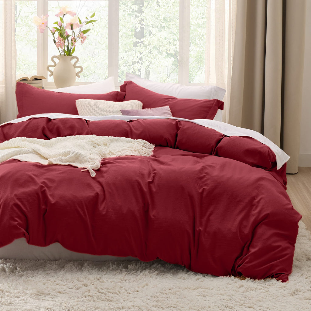 Bedsure White Duvet Cover King Size - 3 Pieces Prewashed Cotton-Like Polyester Extra Soft Bedding Set, Includes 1 Duvet Cover 104x90 Inches with Zipper Closure & 2 Pillow Shams, Comforter Not Included