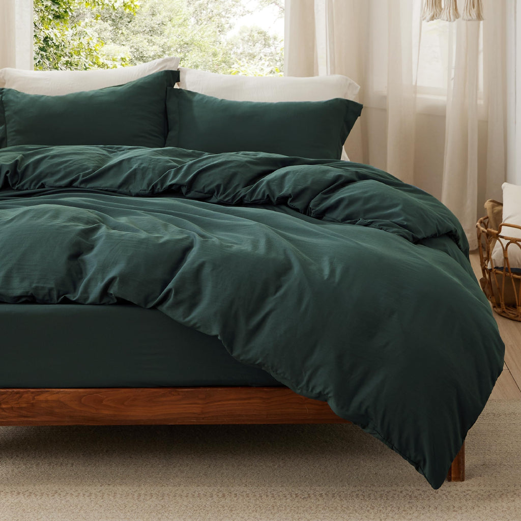 Bedsure White Duvet Cover King Size - 3 Pieces Prewashed Cotton-Like Polyester Extra Soft Bedding Set, Includes 1 Duvet Cover 104x90 Inches with Zipper Closure & 2 Pillow Shams, Comforter Not Included