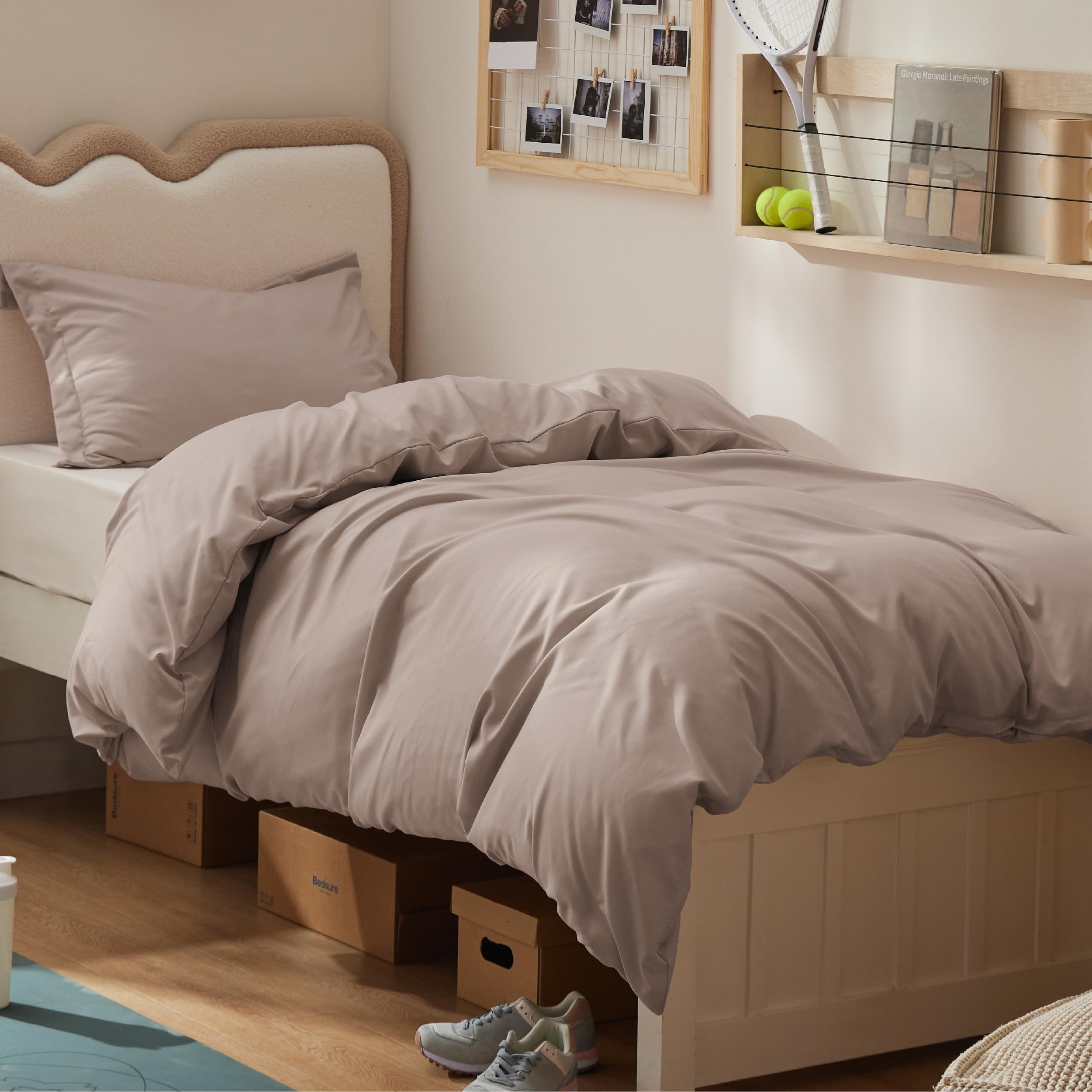 Bedsure White Duvet Cover Queen Size - Soft Double Brushed Bedding Set for Kids & Adults, Zipper Closure, 3 Pieces, Includes 1 Duvet Cover (90"x90") & 2 Pillow Shams, NO Comforter