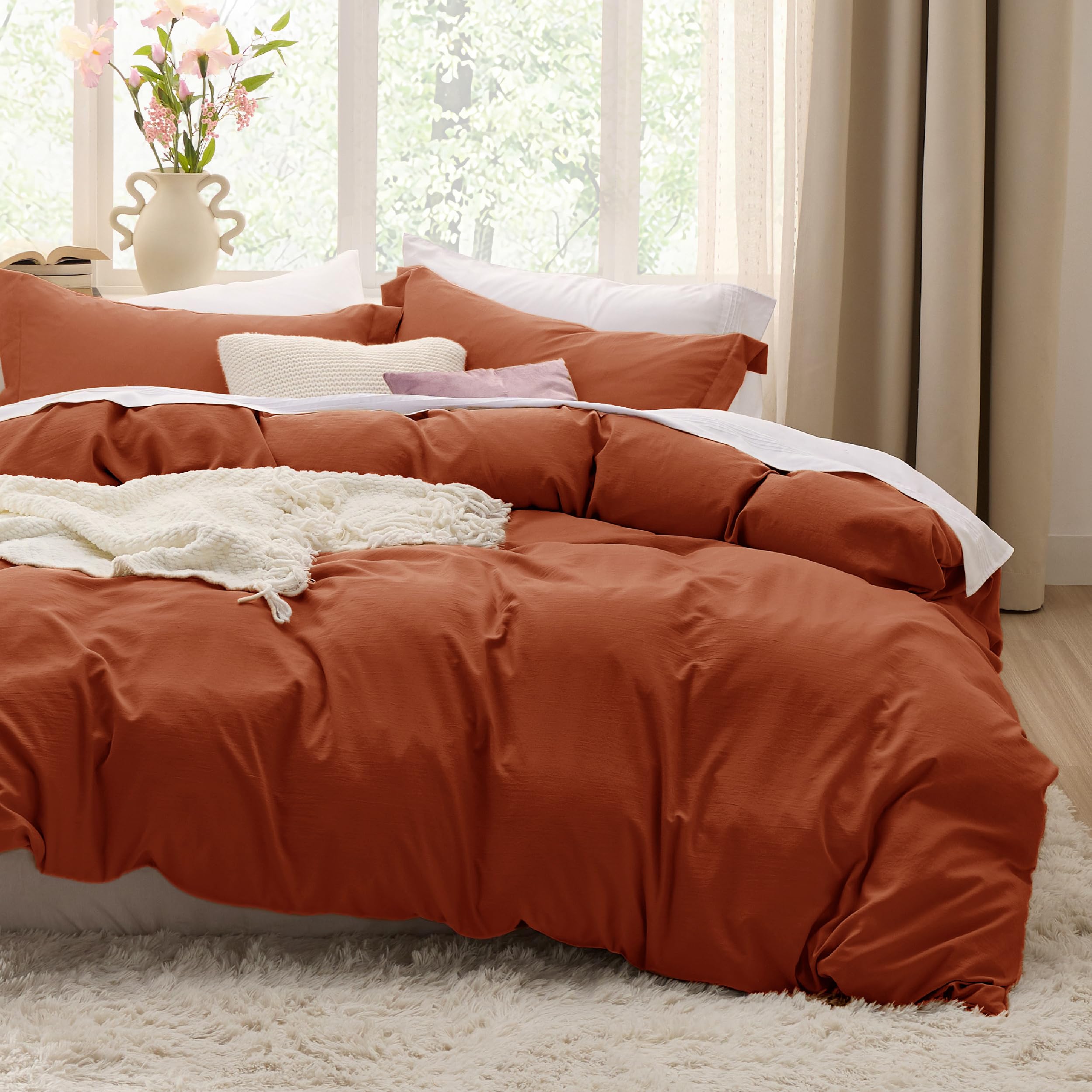 Bedsure White Duvet Cover King Size - 3 Pieces Prewashed Cotton-Like Polyester Extra Soft Bedding Set, Includes 1 Duvet Cover 104x90 Inches with Zipper Closure & 2 Pillow Shams, Comforter Not Included