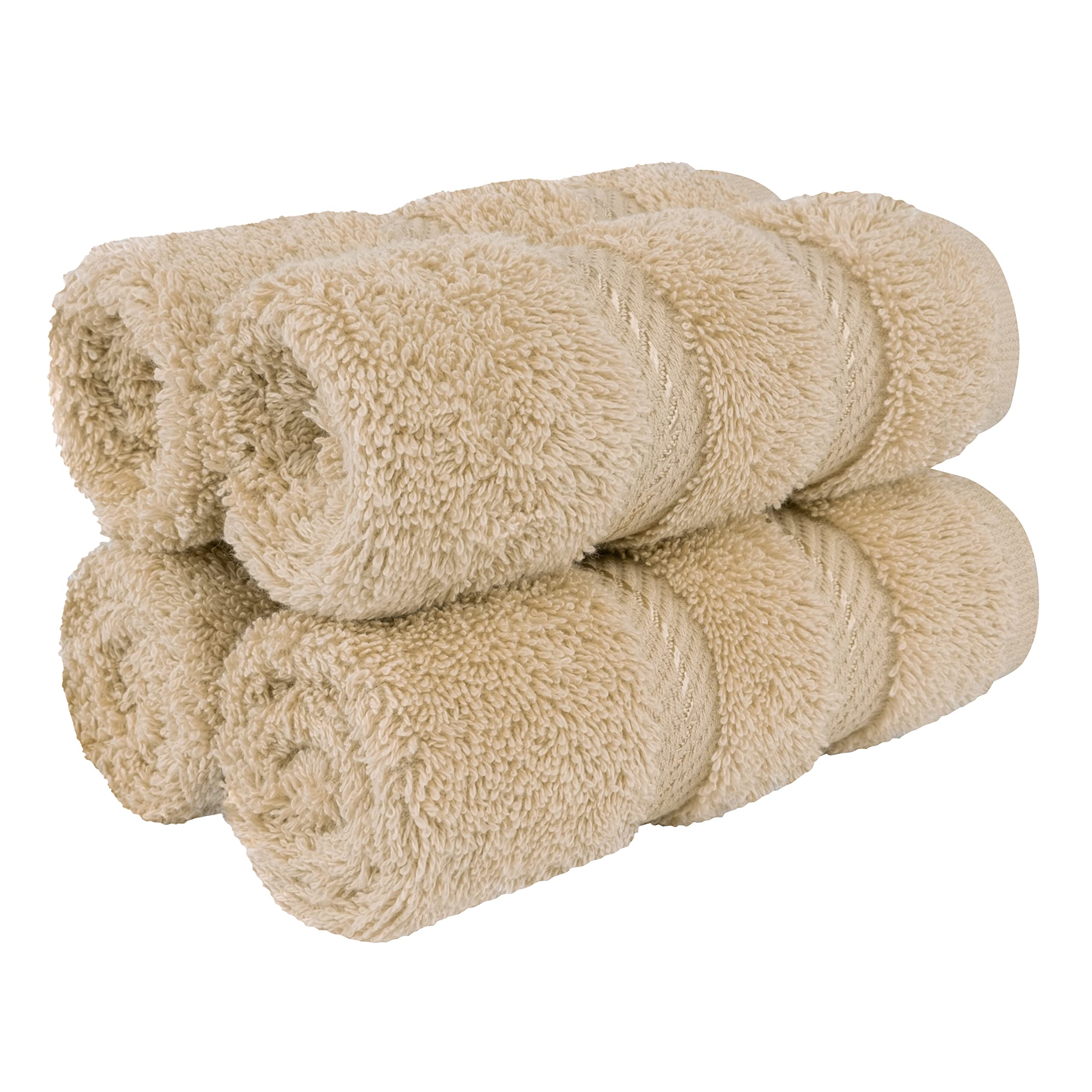 American Soft Linen Luxury Hand Towels for Bathroom, 100% Cotton Turkish 4 Piece Hand Towel Set, 600 GSM Hand Face Towels for Kitchen, White Hand Towels
