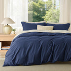 Bedsure White Duvet Cover Queen Size - Soft Double Brushed Bedding Set for Kids & Adults, Zipper Closure, 3 Pieces, Includes 1 Duvet Cover (90"x90") & 2 Pillow Shams, NO Comforter