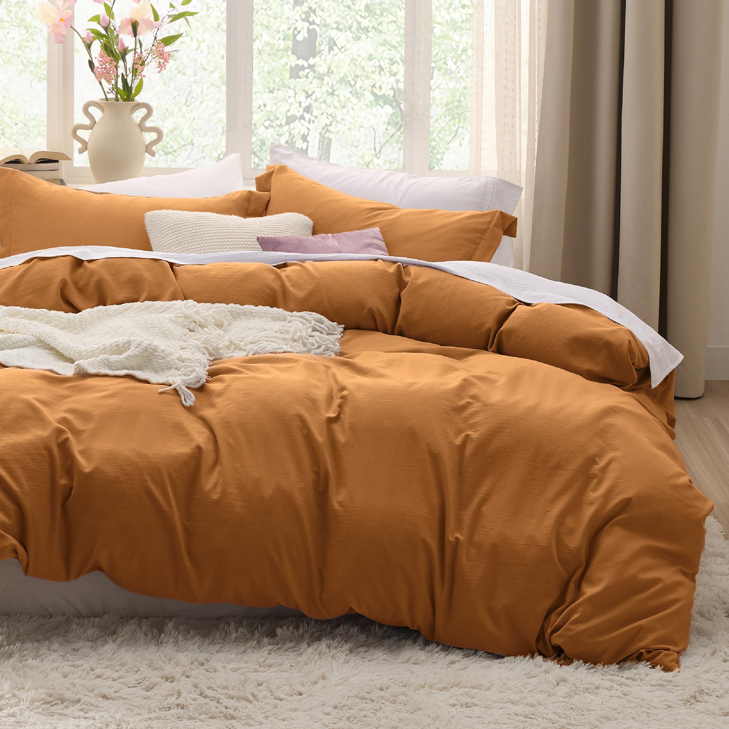 Bedsure White Duvet Cover King Size - 3 Pieces Prewashed Cotton-Like Polyester Extra Soft Bedding Set, Includes 1 Duvet Cover 104x90 Inches with Zipper Closure & 2 Pillow Shams, Comforter Not Included