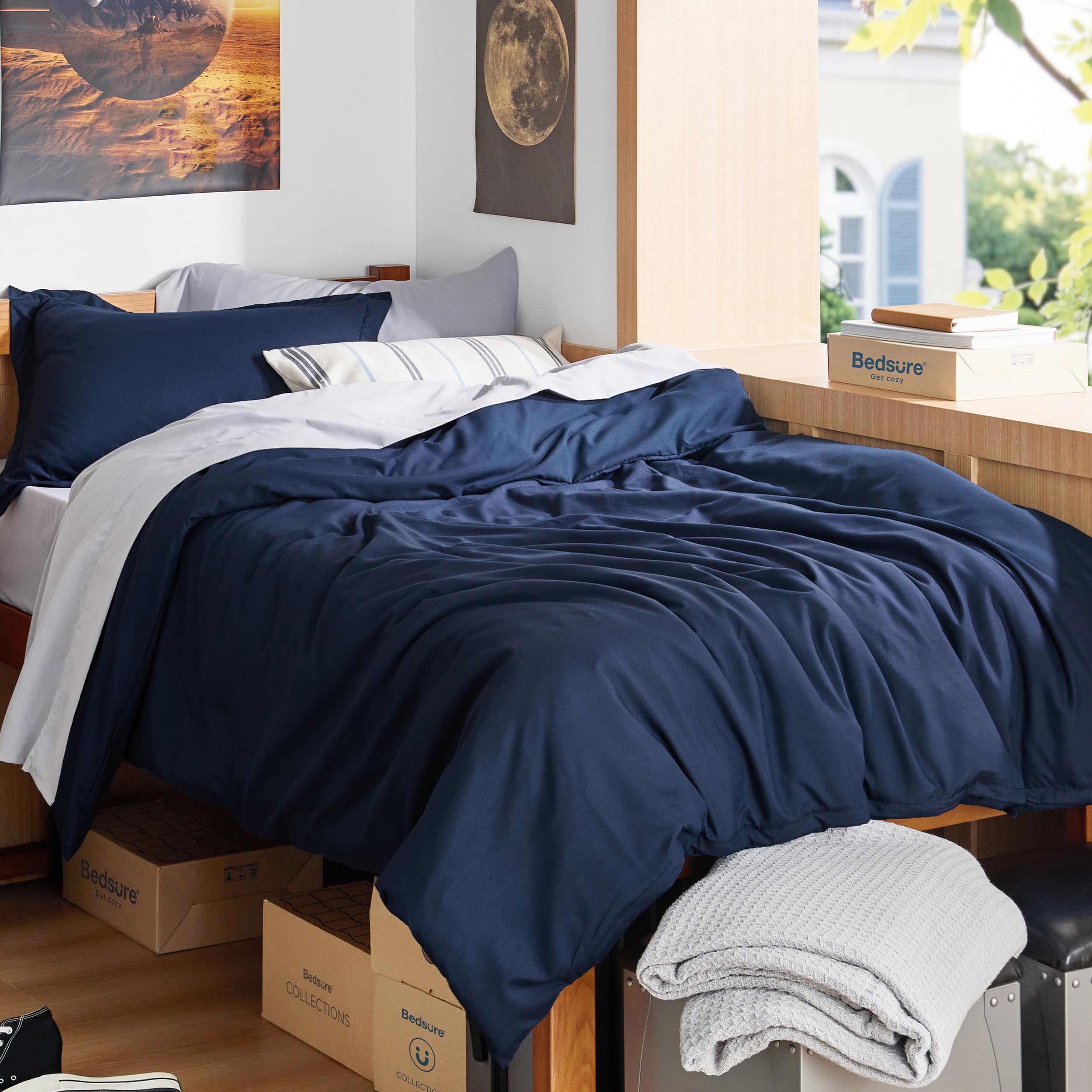 Bedsure White Duvet Cover Queen Size - Soft Double Brushed Bedding Set for Kids & Adults, Zipper Closure, 3 Pieces, Includes 1 Duvet Cover (90"x90") & 2 Pillow Shams, NO Comforter