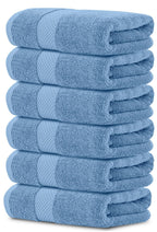 White Classic Luxury Dark Gray Hand Towels - Soft 100% Turkish Cotton | Highly Absorbent Hotel spa Bathroom Towel Collection | 16x30 Inch | Set of 6