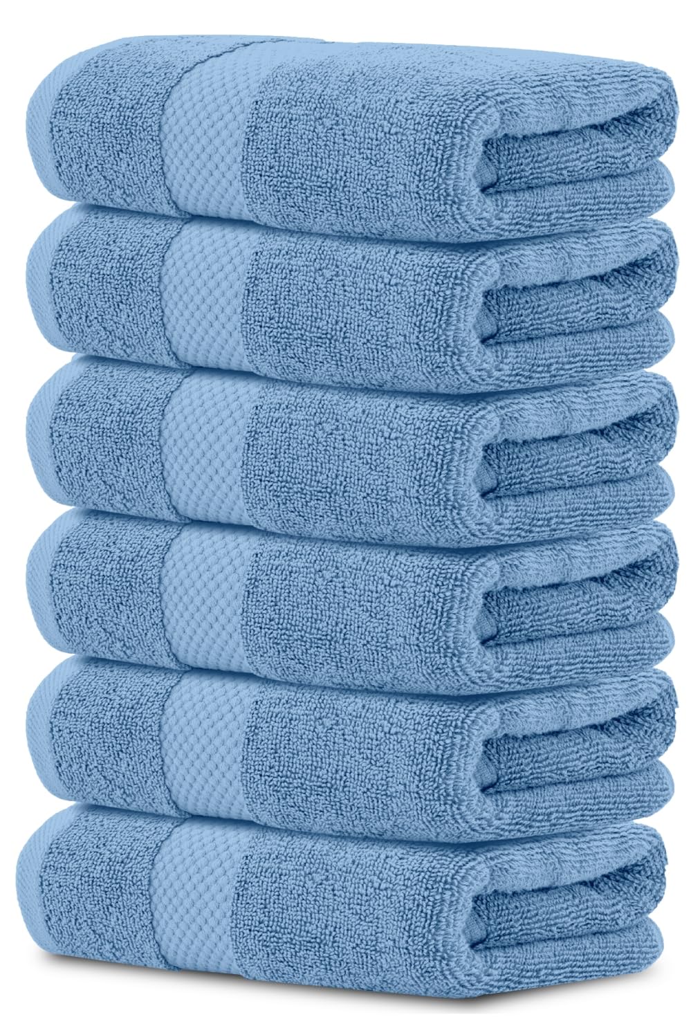 White Classic Luxury Dark Gray Hand Towels - Soft 100% Turkish Cotton | Highly Absorbent Hotel spa Bathroom Towel Collection | 16x30 Inch | Set of 6