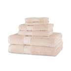 Amazon Basics 6-Piece Highly Absorbent Fade-Resistant Towel Set, 100% Cotton Towels for Bathroom, Soft, 2 Bath Towels, 2 Hand Towels, 2 Washcloths, Black