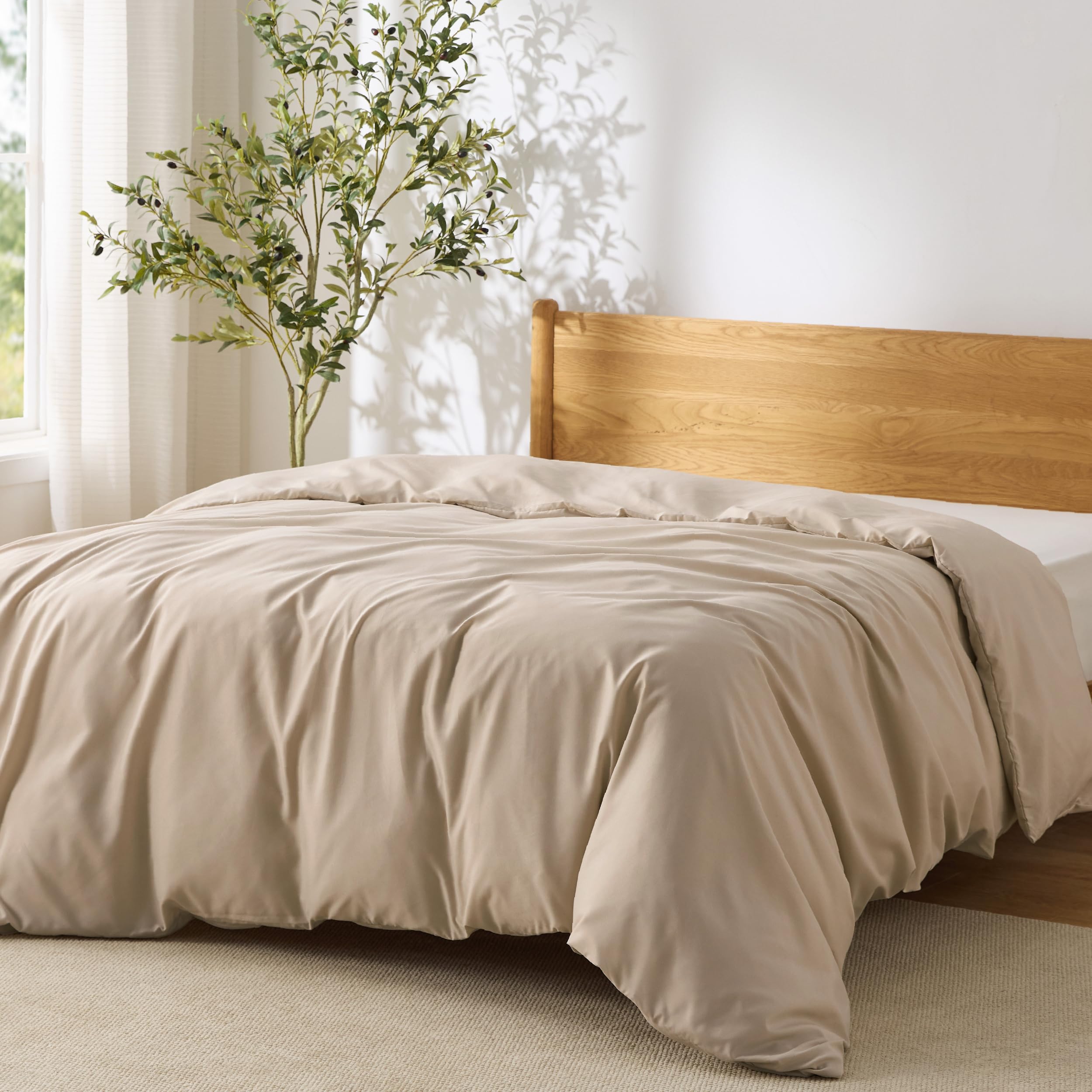 Bedsure White Duvet Cover Queen Size - Soft Double Brushed Bedding Set for Kids & Adults, Zipper Closure, 3 Pieces, Includes 1 Duvet Cover (90"x90") & 2 Pillow Shams, NO Comforter