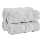 American Soft Linen Luxury Hand Towels for Bathroom, 100% Cotton Turkish 4 Piece Hand Towel Set, 600 GSM Hand Face Towels for Kitchen, White Hand Towels