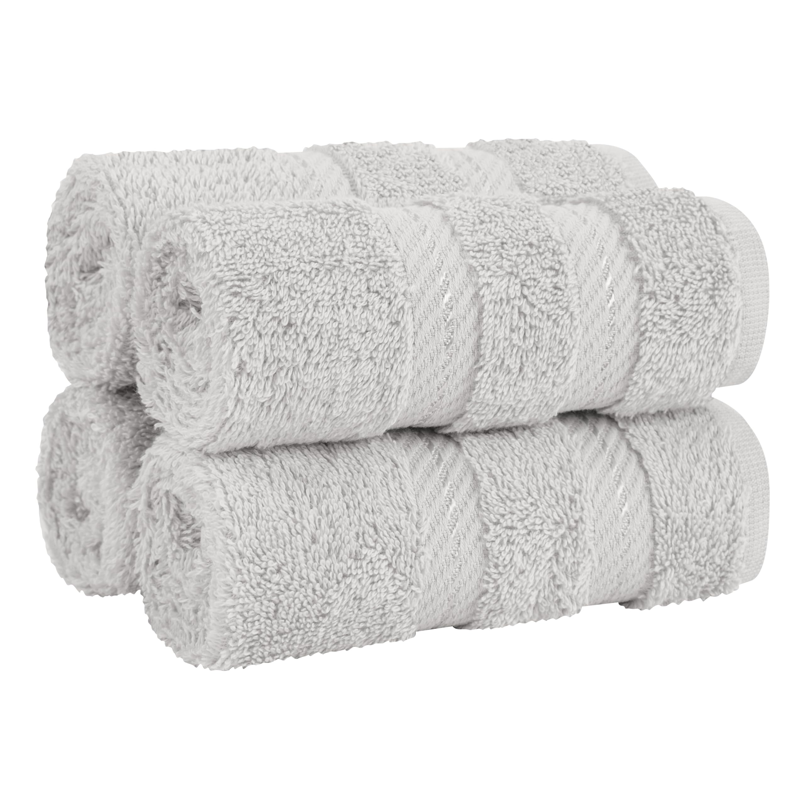 American Soft Linen Luxury Hand Towels for Bathroom, 100% Cotton Turkish 4 Piece Hand Towel Set, 600 GSM Hand Face Towels for Kitchen, White Hand Towels