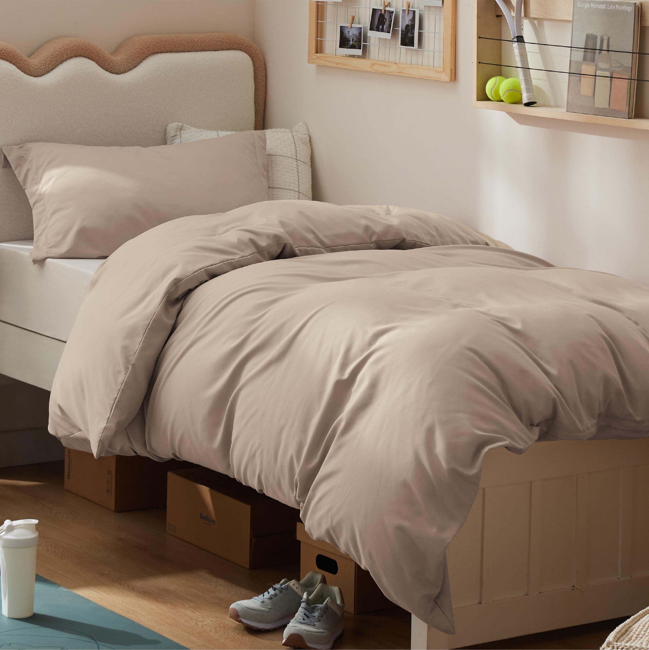 Bedsure White Duvet Cover Queen Size - Soft Double Brushed Bedding Set for Kids & Adults, Zipper Closure, 3 Pieces, Includes 1 Duvet Cover (90"x90") & 2 Pillow Shams, NO Comforter