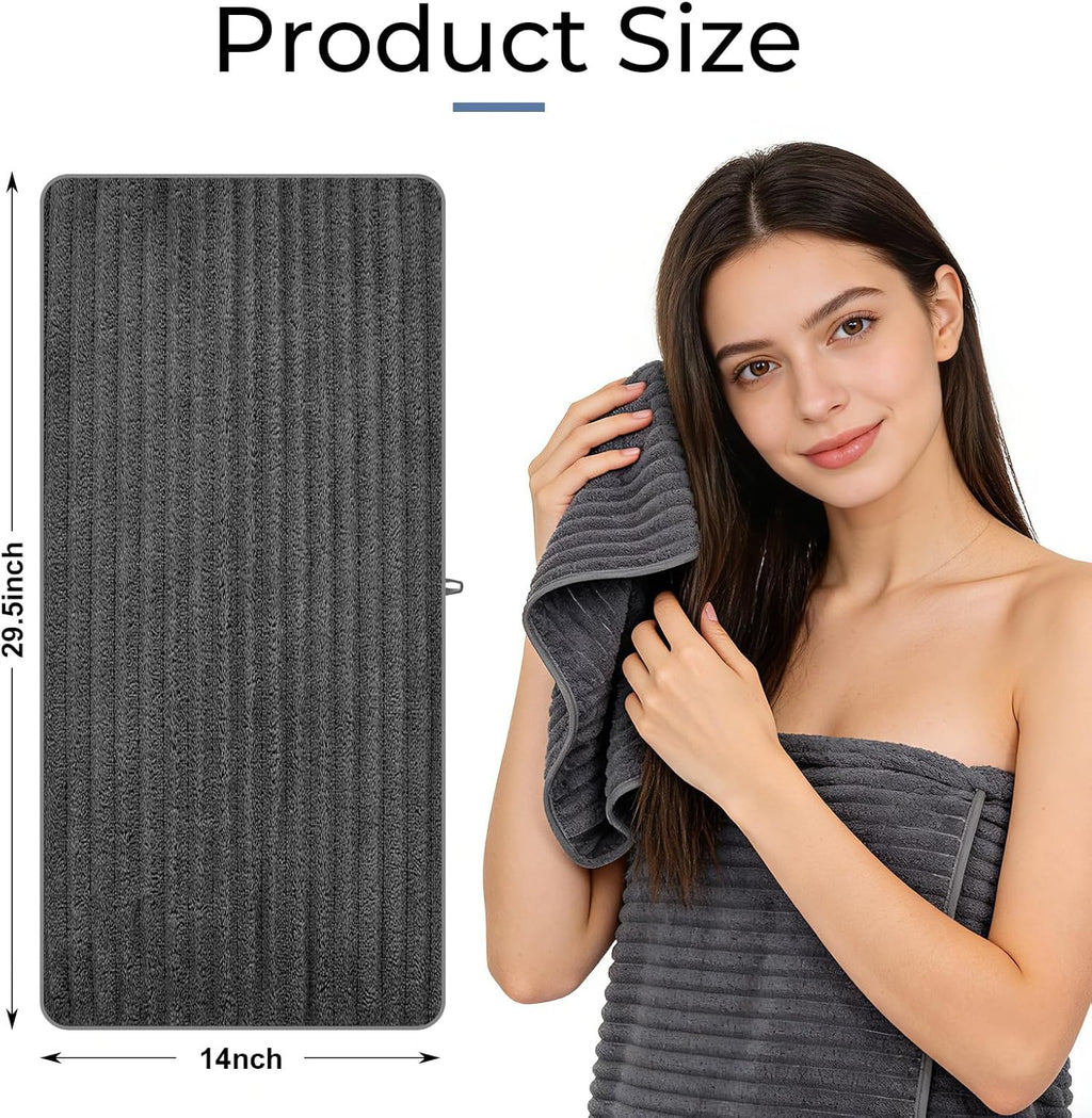 Set of 6 14X29.5 Inch Quick Dry Soft Microfiber Hand Towels with Hanging Loops for Bathroom Spa Kitchen Hotel, Brick Red Dark Grey Brown