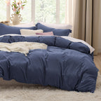 Bedsure White Duvet Cover Queen Size - 3 Pieces Prewashed Cotton-Like Polyester Extra Soft Bedding Set, Includes 1 Duvet Cover 90x90 Inches with Zipper Closure & 2 Pillow Shams, Comforter Not Included
