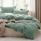 Bedsure White Duvet Cover Queen Size - 3 Pieces Prewashed Cotton-Like Polyester Extra Soft Bedding Set, Includes 1 Duvet Cover 90x90 Inches with Zipper Closure & 2 Pillow Shams, Comforter Not Included