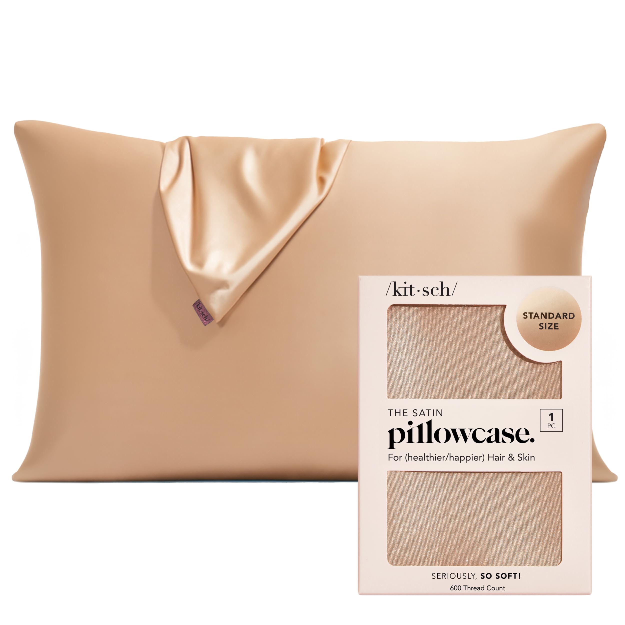 Kitsch Satin Pillowcase with Zipper for Hair & Skin - Softer Than Silk Pillow Cases, Smooth Cooling Satin Pillow Case, Wrinkle-Free, Machine Washable, Pillow Cases Standard Size 19x26 - Cherry Print