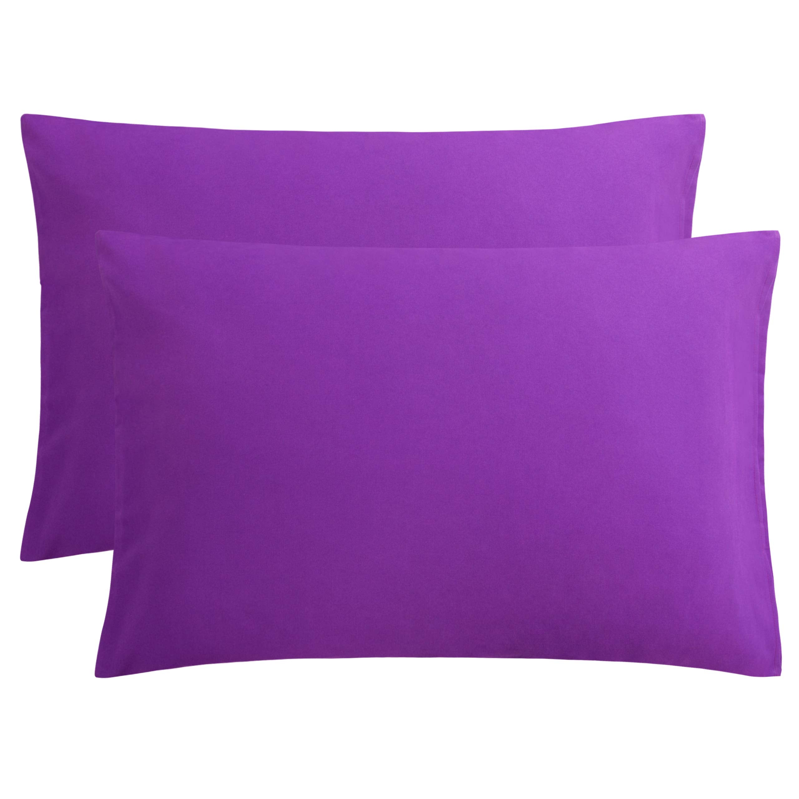 FLXXIE Pillow Cases Queen, Soft Microfiber Pillow Covers with Envelope Closure, Wrinkle Resistant Pillowcases, 2 Piece Set, 20x30, Black