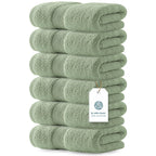 White Classic Luxury Dark Gray Hand Towels - Soft 100% Turkish Cotton | Highly Absorbent Hotel spa Bathroom Towel Collection | 16x30 Inch | Set of 6