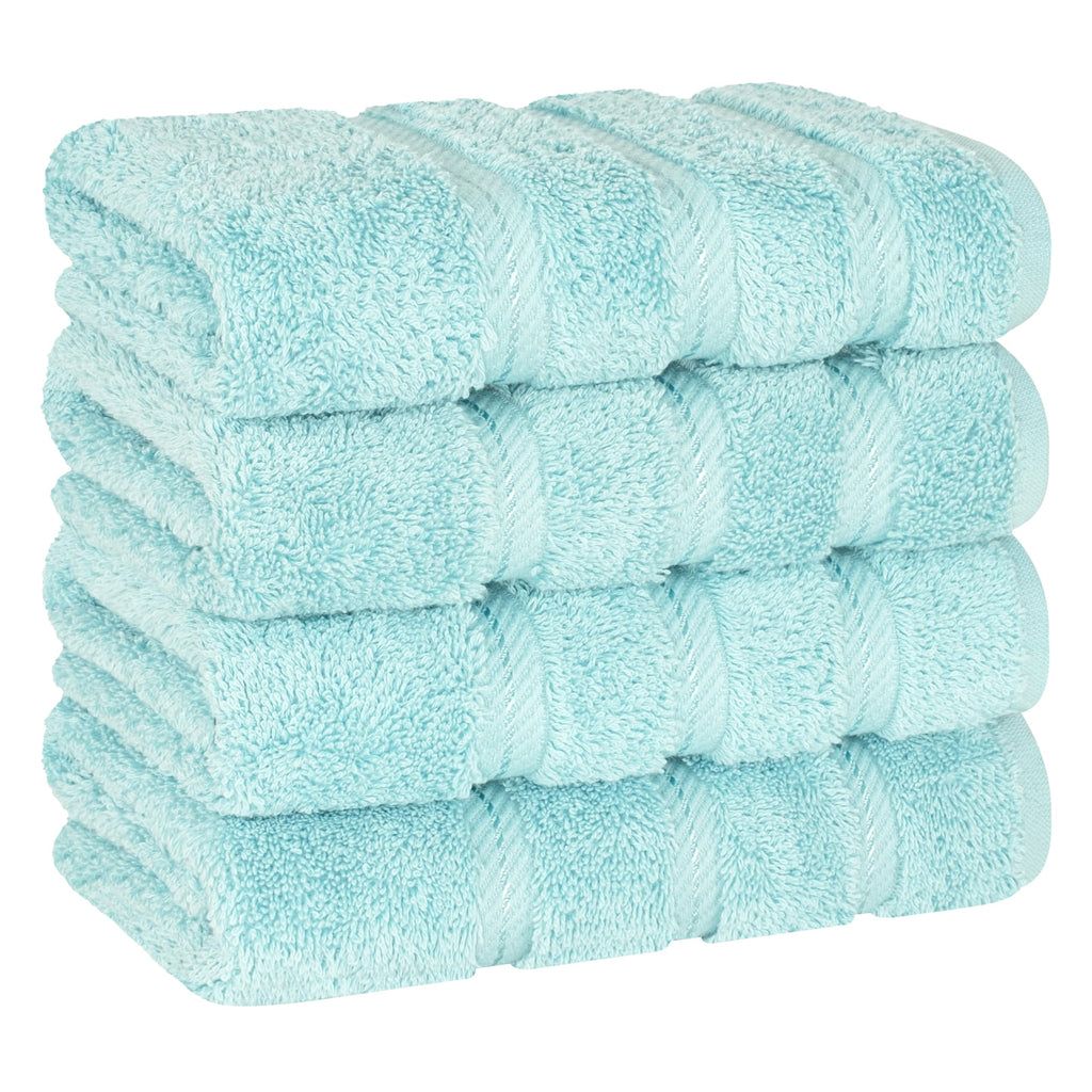 American Soft Linen Luxury Hand Towels for Bathroom, 100% Cotton Turkish 4 Piece Hand Towel Set, 600 GSM Hand Face Towels for Kitchen, White Hand Towels