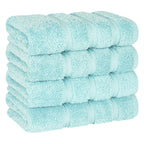 American Soft Linen Luxury Hand Towels for Bathroom, 100% Cotton Turkish 4 Piece Hand Towel Set, 600 GSM Hand Face Towels for Kitchen, White Hand Towels