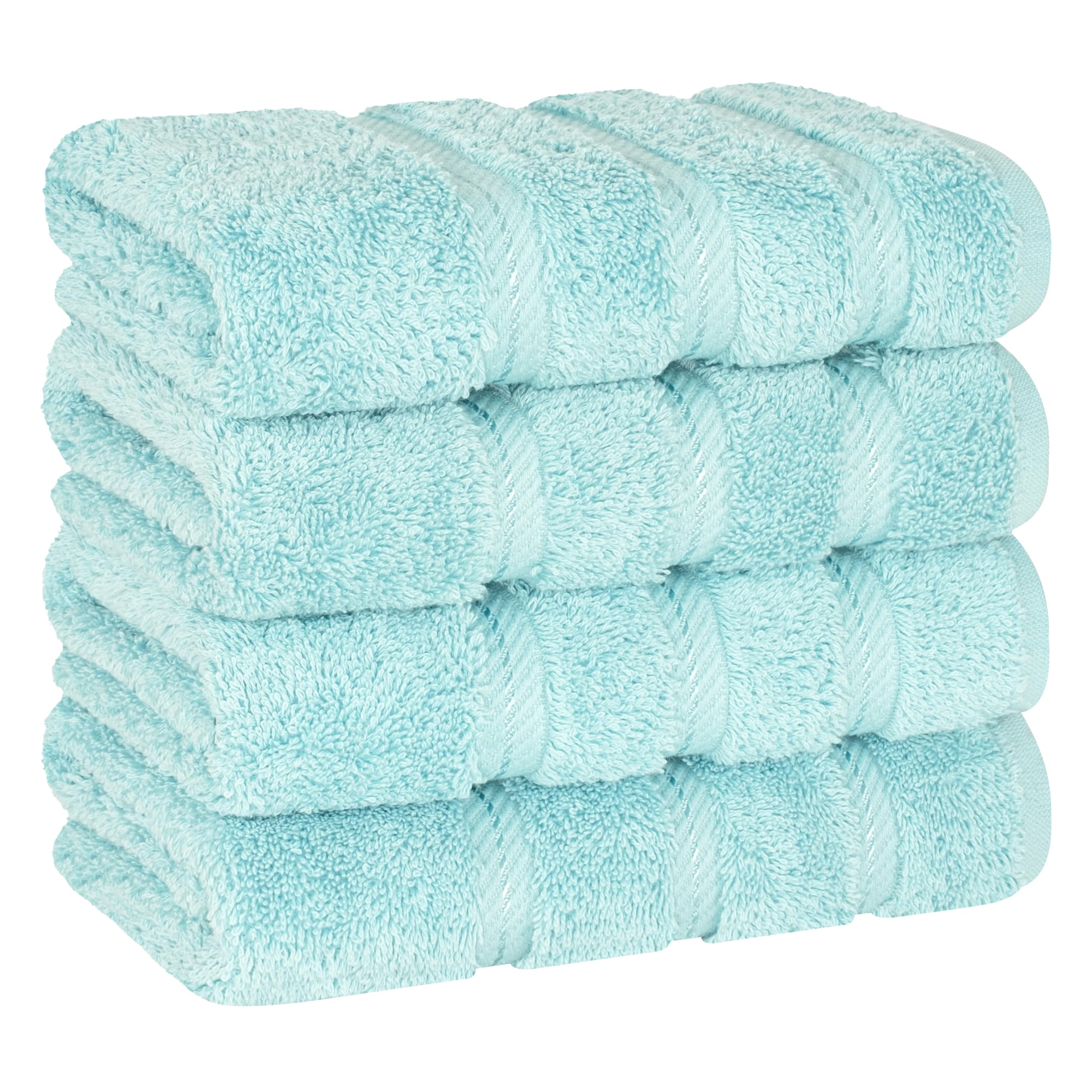 American Soft Linen Luxury Hand Towels for Bathroom, 100% Cotton Turkish 4 Piece Hand Towel Set, 600 GSM Hand Face Towels for Kitchen, White Hand Towels