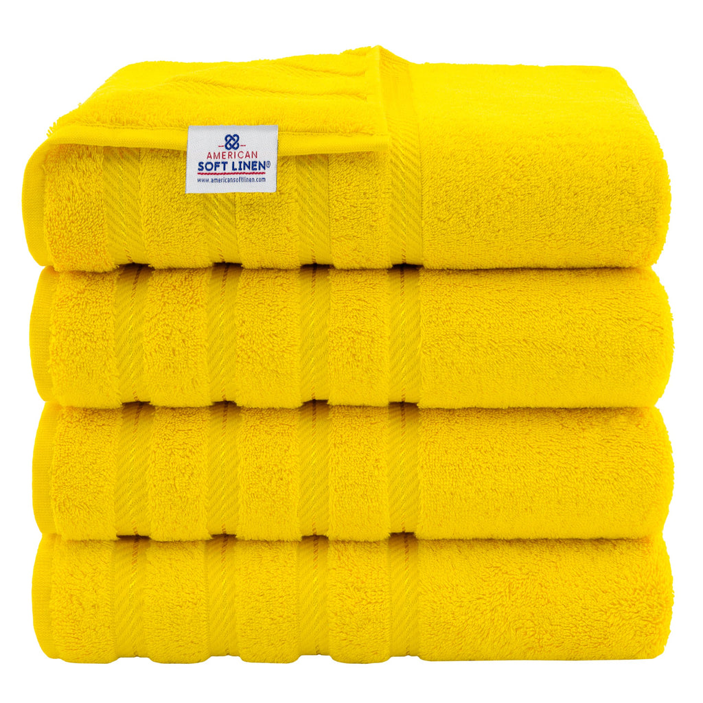 American Soft Linen Luxury Hand Towels for Bathroom, 100% Cotton Turkish 4 Piece Hand Towel Set, 600 GSM Hand Face Towels for Kitchen, White Hand Towels