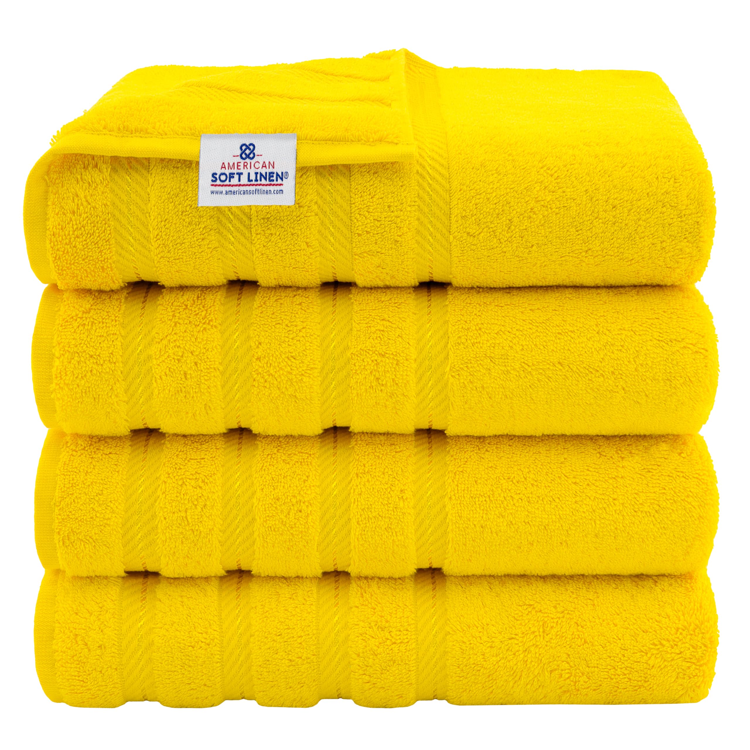 American Soft Linen Luxury Hand Towels for Bathroom, 100% Cotton Turkish 4 Piece Hand Towel Set, 600 GSM Hand Face Towels for Kitchen, White Hand Towels