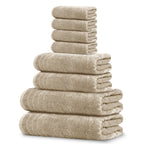 Tens Towels Pack of 8 Towels Set, 2 Extra Large Bath, 2 Hand, 4 Washcloths, 100% Cotton, Lighter Weight, Quicker to Dry, Super Absorbent, Perfect for Bathroom, Dark Grey