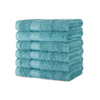 Amazon Basics 6-Piece Highly Absorbent Fade-Resistant Towel Set, 100% Cotton Towels for Bathroom, Soft, 2 Bath Towels, 2 Hand Towels, 2 Washcloths, Black