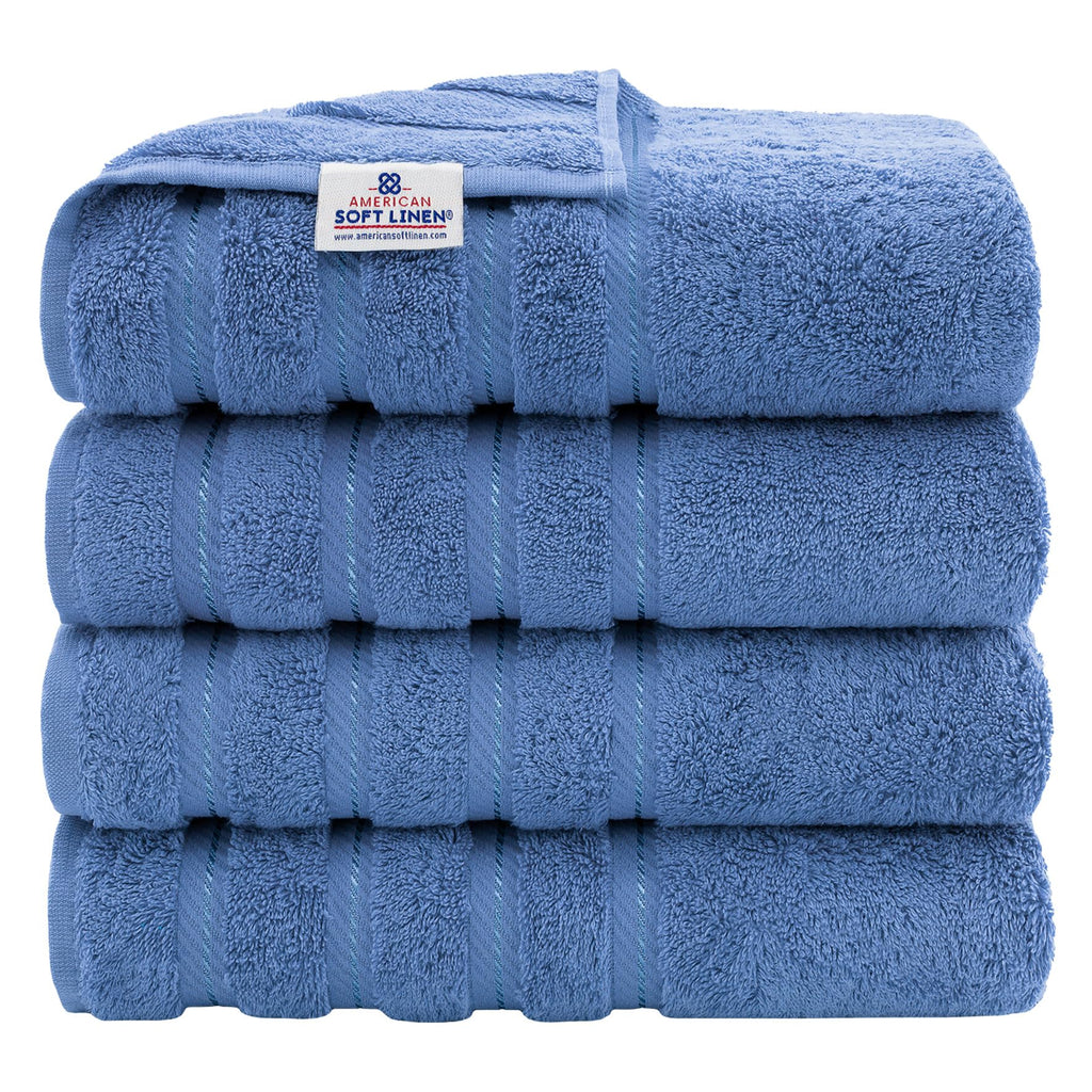 American Soft Linen Luxury Hand Towels for Bathroom, 100% Cotton Turkish 4 Piece Hand Towel Set, 600 GSM Hand Face Towels for Kitchen, White Hand Towels