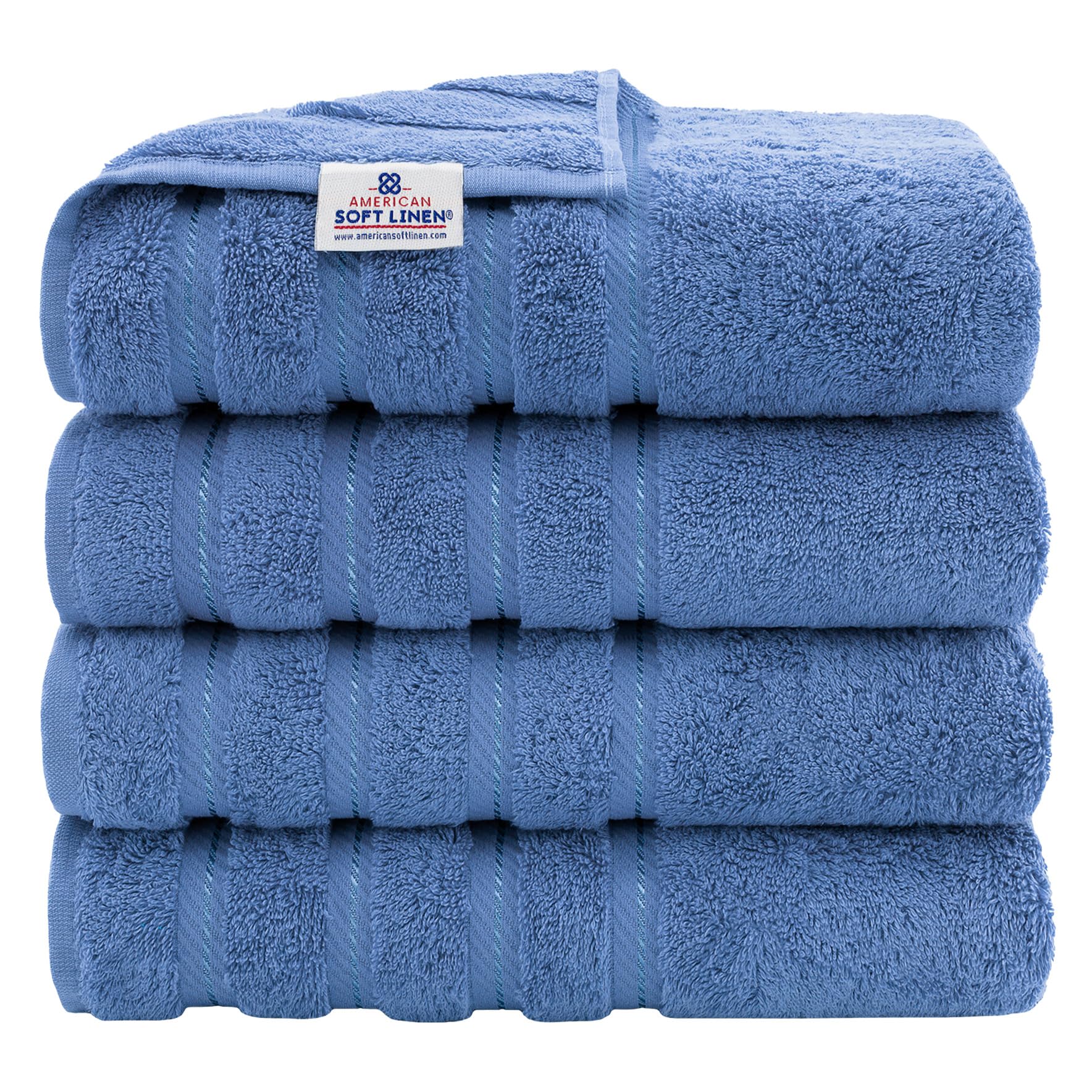 American Soft Linen Luxury Hand Towels for Bathroom, 100% Cotton Turkish 4 Piece Hand Towel Set, 600 GSM Hand Face Towels for Kitchen, White Hand Towels