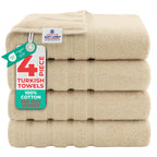 American Soft Linen Luxury Hand Towels for Bathroom, 100% Cotton Turkish 4 Piece Hand Towel Set, 600 GSM Hand Face Towels for Kitchen, White Hand Towels