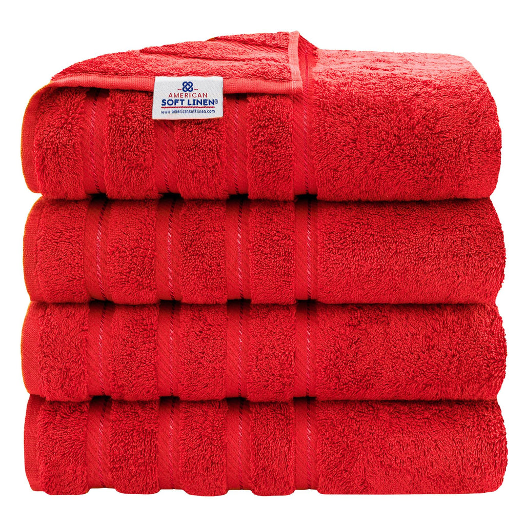 American Soft Linen Luxury Hand Towels for Bathroom, 100% Cotton Turkish 4 Piece Hand Towel Set, 600 GSM Hand Face Towels for Kitchen, White Hand Towels
