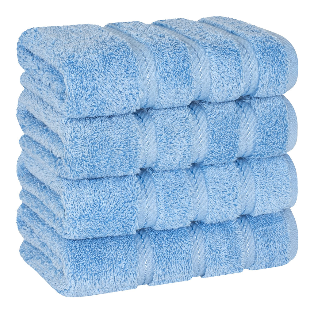 American Soft Linen Luxury Hand Towels for Bathroom, 100% Cotton Turkish 4 Piece Hand Towel Set, 600 GSM Hand Face Towels for Kitchen, White Hand Towels