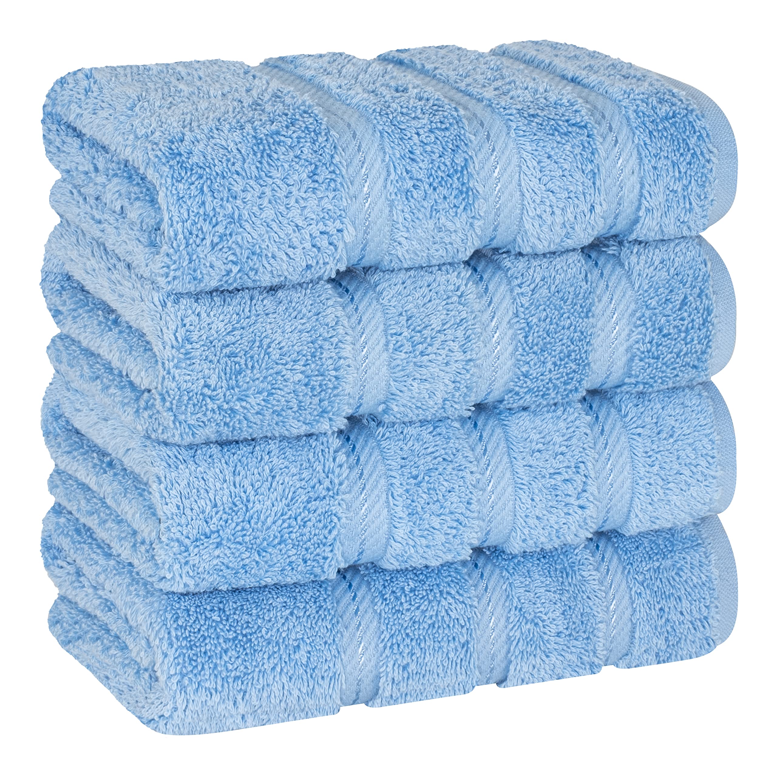 American Soft Linen Luxury Hand Towels for Bathroom, 100% Cotton Turkish 4 Piece Hand Towel Set, 600 GSM Hand Face Towels for Kitchen, White Hand Towels