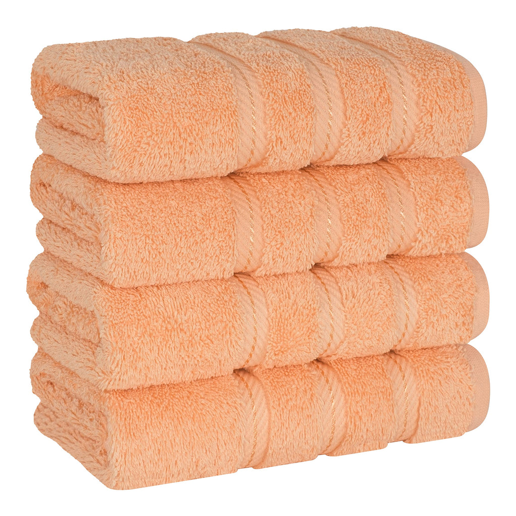 American Soft Linen Luxury Hand Towels for Bathroom, 100% Cotton Turkish 4 Piece Hand Towel Set, 600 GSM Hand Face Towels for Kitchen, White Hand Towels
