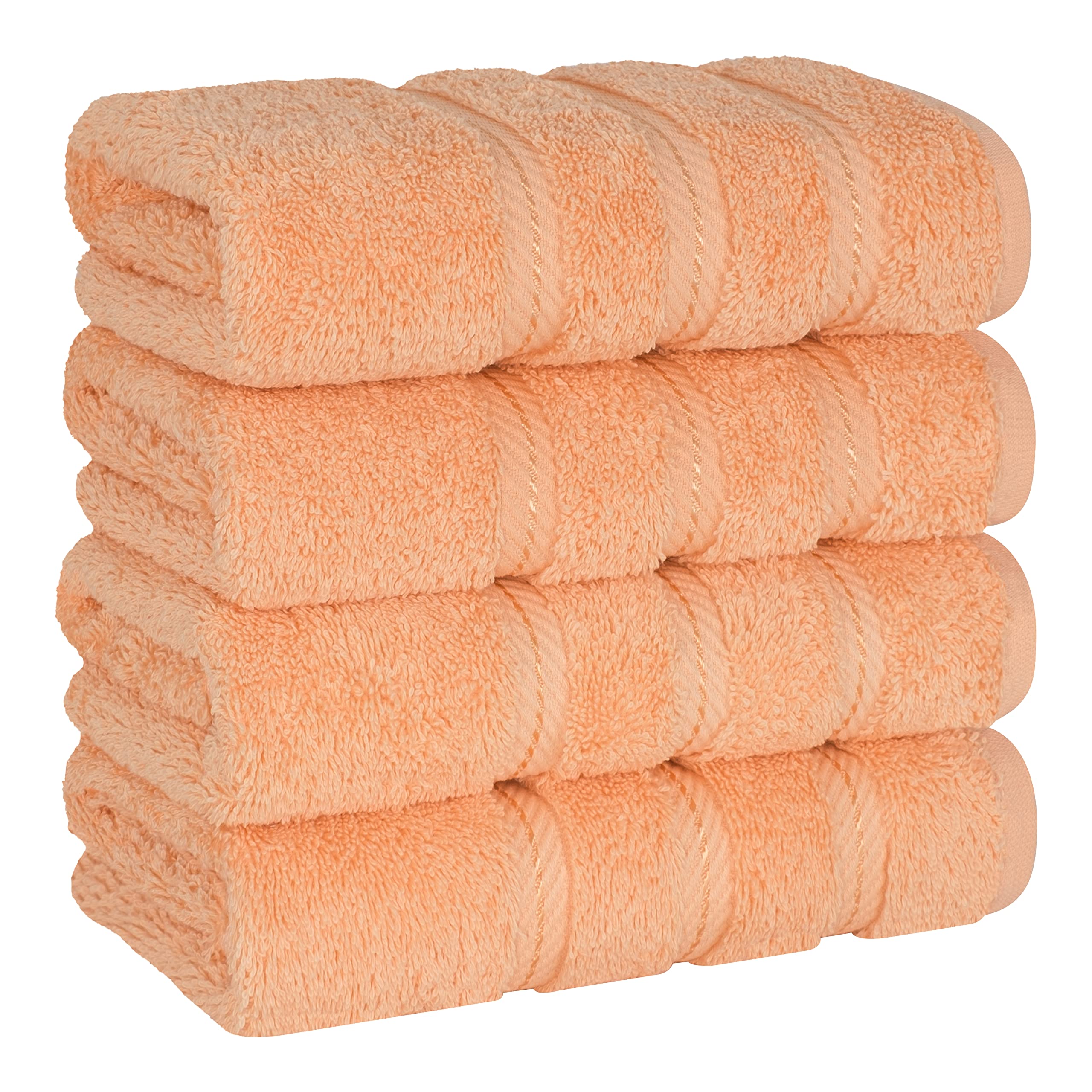 American Soft Linen Luxury Hand Towels for Bathroom, 100% Cotton Turkish 4 Piece Hand Towel Set, 600 GSM Hand Face Towels for Kitchen, White Hand Towels