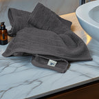Tens Towels Pack of 6 Hand Towels, 100% Cotton, Lighter Weight, Quick to Dry, 16 x 28 Inches, Super Soft & Absorbent, Perfect for Bathroom & Kitchen, Dark Grey