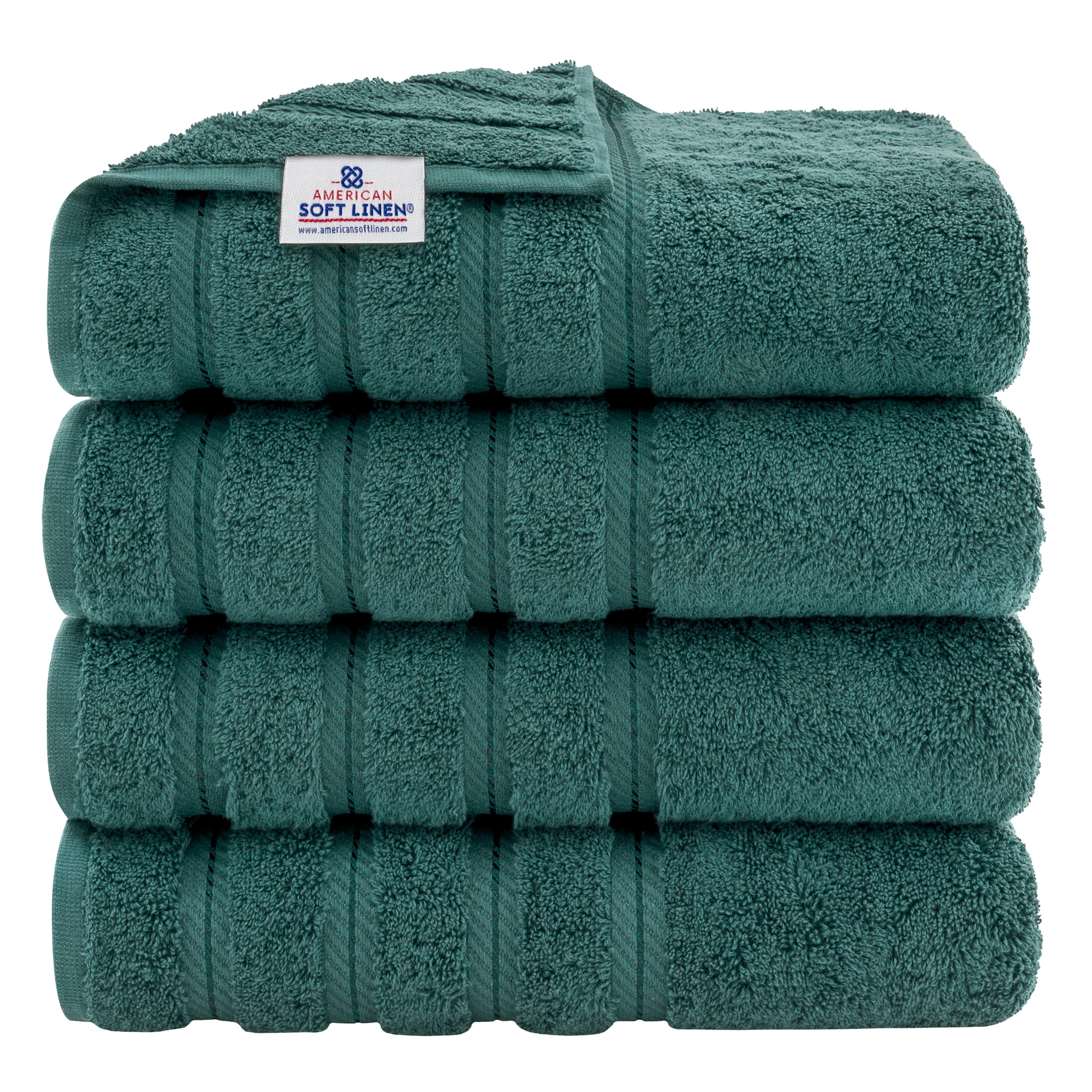 American Soft Linen Luxury Hand Towels for Bathroom, 100% Cotton Turkish 4 Piece Hand Towel Set, 600 GSM Hand Face Towels for Kitchen, White Hand Towels