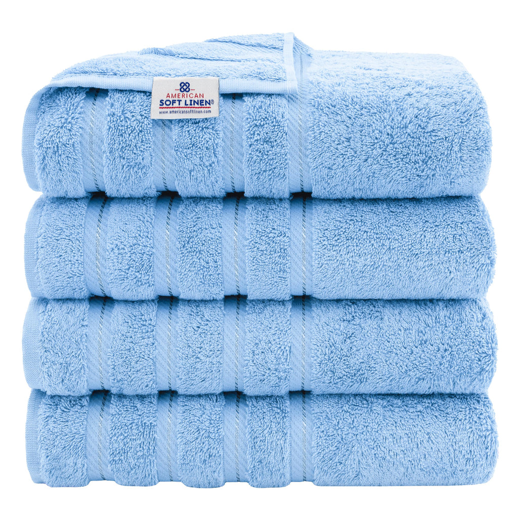 American Soft Linen Luxury Hand Towels for Bathroom, 100% Cotton Turkish 4 Piece Hand Towel Set, 600 GSM Hand Face Towels for Kitchen, White Hand Towels