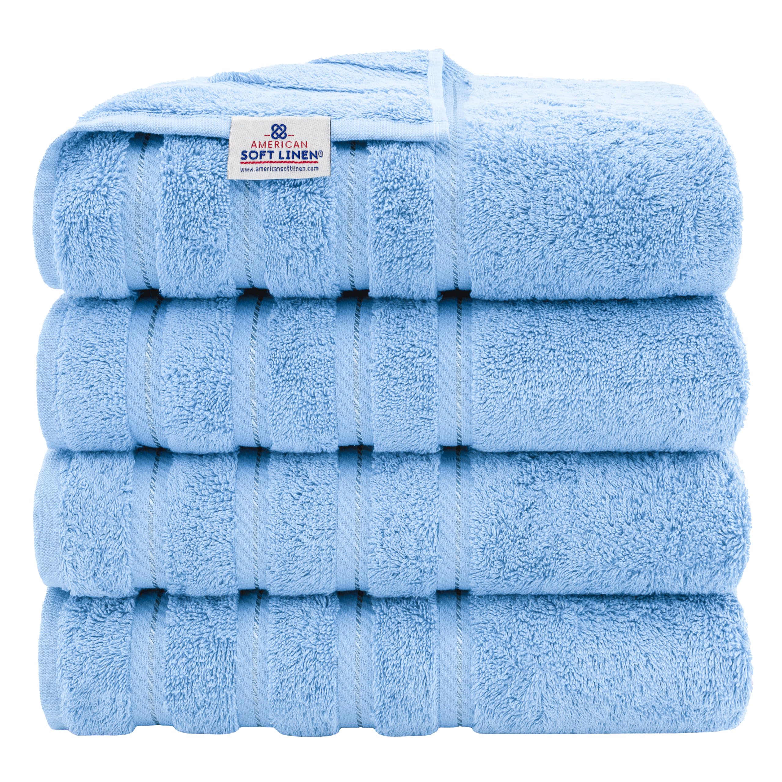 American Soft Linen Luxury Hand Towels for Bathroom, 100% Cotton Turkish 4 Piece Hand Towel Set, 600 GSM Hand Face Towels for Kitchen, White Hand Towels