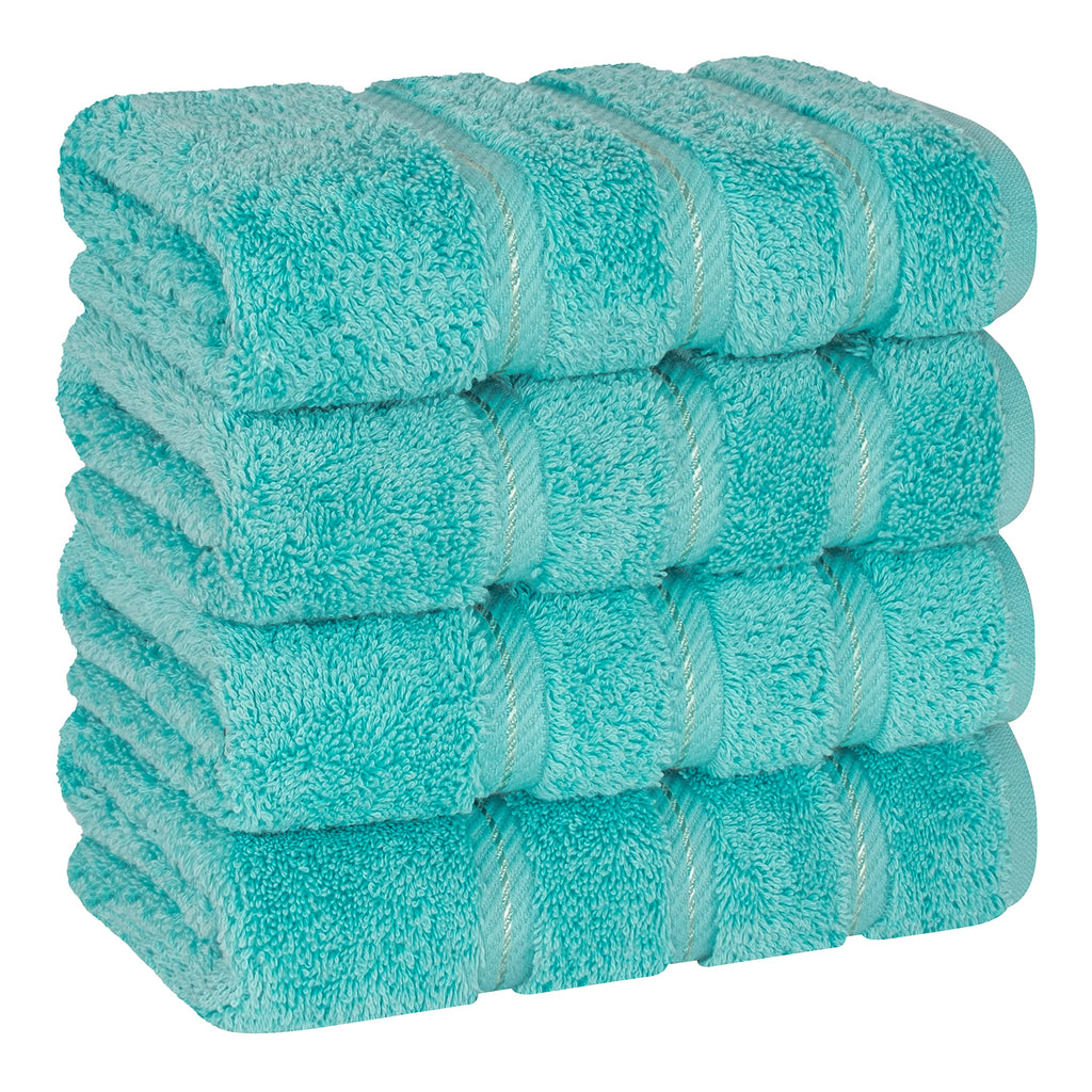 American Soft Linen Luxury Hand Towels for Bathroom, 100% Cotton Turkish 4 Piece Hand Towel Set, 600 GSM Hand Face Towels for Kitchen, White Hand Towels