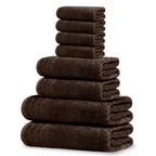 Tens Towels Pack of 8 Towels Set, 2 Extra Large Bath, 2 Hand, 4 Washcloths, 100% Cotton, Lighter Weight, Quicker to Dry, Super Absorbent, Perfect for Bathroom, Dark Grey
