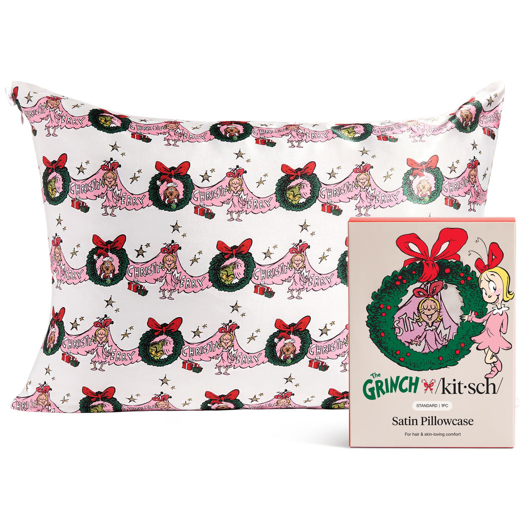 19x36 Garden Toile Zippered Cooling Satin Pillowcase Wrinkle-Soft for Hair & Skin, Softer Than Silk