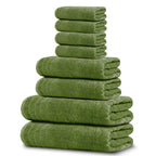 Tens Towels Pack of 8 Towels Set, 2 Extra Large Bath, 2 Hand, 4 Washcloths, 100% Cotton, Lighter Weight, Quicker to Dry, Super Absorbent, Perfect for Bathroom, Dark Grey