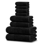Tens Towels Pack of 8 Towels Set, 2 Extra Large Bath, 2 Hand, 4 Washcloths, 100% Cotton, Lighter Weight, Quicker to Dry, Super Absorbent, Perfect for Bathroom, Dark Grey