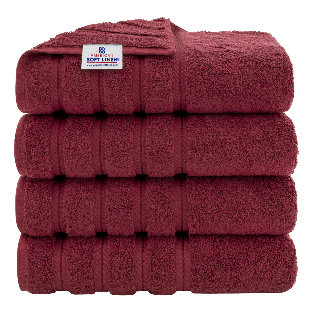 American Soft Linen Luxury Hand Towels for Bathroom, 100% Cotton Turkish 4 Piece Hand Towel Set, 600 GSM Hand Face Towels for Kitchen, White Hand Towels
