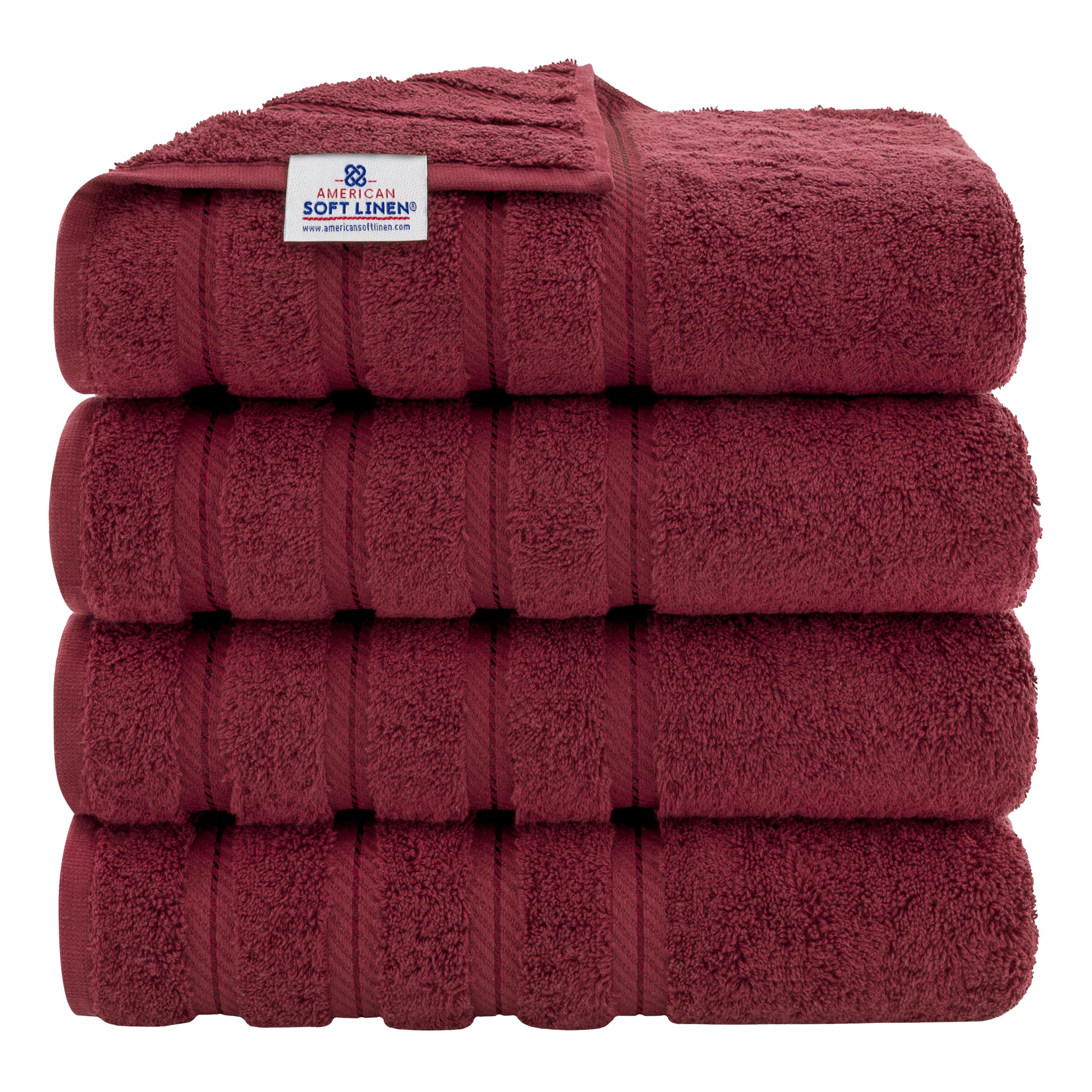 American Soft Linen Luxury Hand Towels for Bathroom, 100% Cotton Turkish 4 Piece Hand Towel Set, 600 GSM Hand Face Towels for Kitchen, White Hand Towels